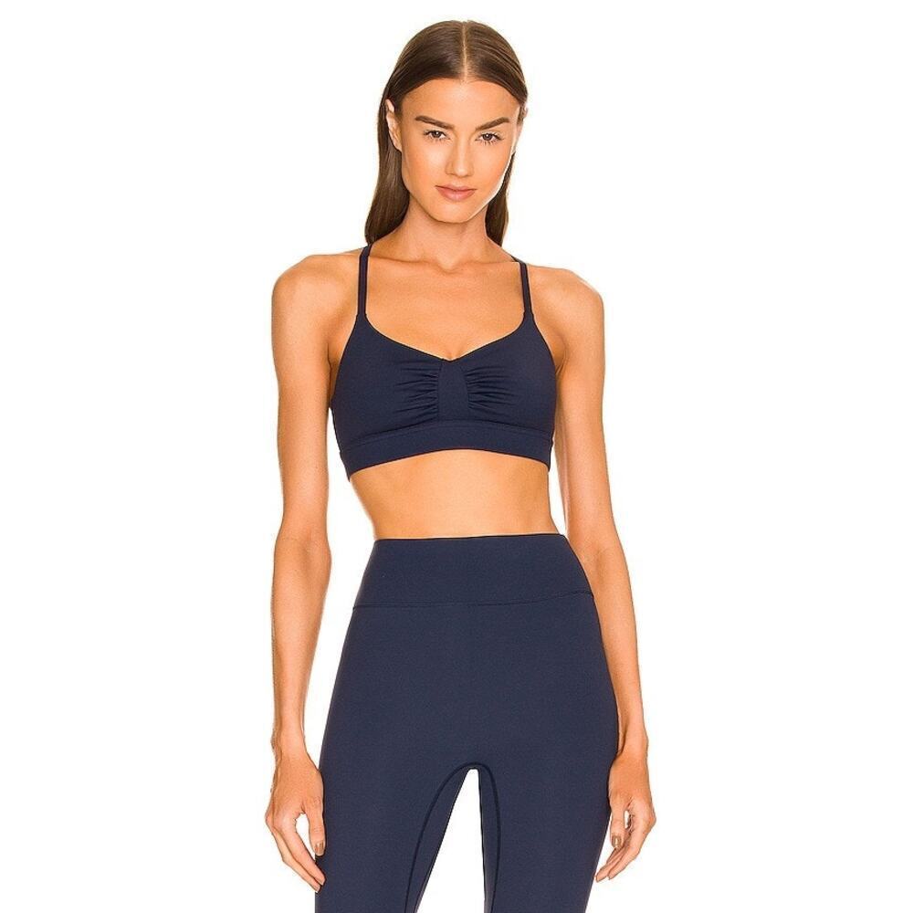 All Access Nyc Strappy Low Impact Bra Ruched Adjustable Dark Navy Size XXS NWT